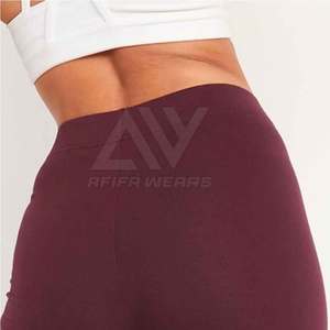 Leggings de fitness personnalisés de haute qualité pour femmes motif solide Leggings extensibles taille moyenne fermeture à la taille élastique vente en ligne - Product Image 5