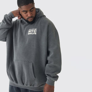 Pull à capuche d'hiver en coton mélangé à manches longues pour hommes, imprimé en relief, tailles 3XL brodé, nouveauté - Product Image 1