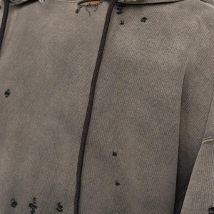 OEM personnalisé 100% coton épais éponge française sweat à capuche zippé pour hommes délavé au soleil à l'acide surdimensionné brodé automne décontracté - Product Image 4