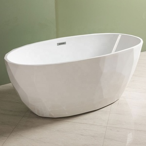 Moderne zeitgenössische ovale Acryl freistehende Badewanne Fabrik direkt mit Abfluss & Überlauf für den Badezimmer gebrauch - Product Image 4