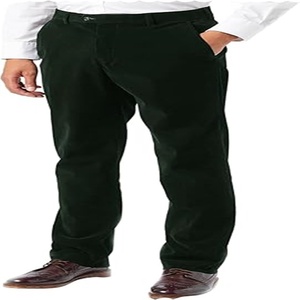Pantalon en velours pour hommes-2025 Nouveau pantalon en velours personnalisé décontracté à taille haute marron grande taille pour hommes - Product Image 4