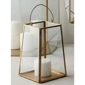 โคมไฟตกแต่งสำหรับงานเลี้ยงวันเกิดกรอบเทียนทำจากเหล็กและแก้วใส่ได้ง่ายโคมไฟโลหะสำหรับตกแต่ง - Product Image 1