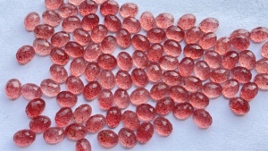 Quartz fraise naturel ovale rose coupe pierre précieuse 3x5mm 13x18mm dos plat pierres précieuses en vrac - Product Image 4