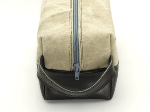 Neceser de lona de cuero de lujo, neceser de viaje para hombre, aseo, cosmético, organizador de afeitado, Kit Dopp 2017 - Product Image 2