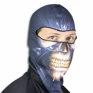 Transpirable OEM All Over Printing Sublimado Jacquard Balaclava One Hole Face Cover Máscara ninja de moda personalizada