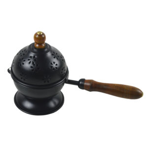 กระถางธูปเหล็กขนาดใหญ่ที่ออกแบบให้มีกลิ่นหอมพร้อมด้ามไม้ - Product Image 1