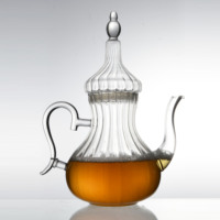 Pichets à boire en verre Théière marocaine résistante à la chaleur Théière à café en verre martelé arabe