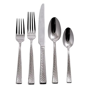 Ensemble de 5 couverts en acier inoxydable Idéal Cuisine Table à manger Usage domestique Couleur noire Couverts enduits Couleur rouge Poignée ronde - Product Image 4