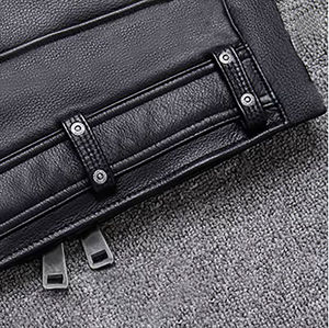 Veste en cuir véritable pour homme Mode d'hiver Fabriquée au Pakistan Haute qualité Respirante Coupe-vent Veste en cuir avec logo avant - Product Image 5