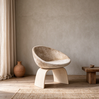 Chaise contemporaine en contreplaqué paramétrique texturé, chaise de salle à manger en bois courbé sur mesure pour designer d'intérieur FF&E