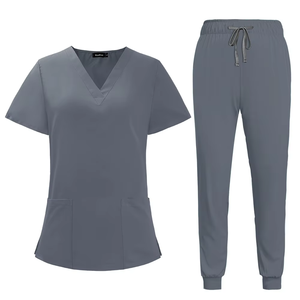 Costume de jogging tissé de style jogging avec logo personnalisé vêtements de travail en rayonne douce et respirante pour médecins infirmières ensemble de gommages OEM à la mode - Product Image 3
