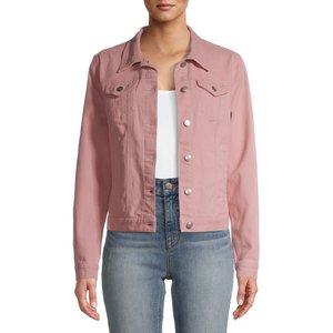 Newest Style Lady Jean Jacket Long Sleeve Woman Denim Jacket Women's Clothing <b>Pink</b> Color Quantity Custom Coat Cotton OEM Pockets - Product Image 1