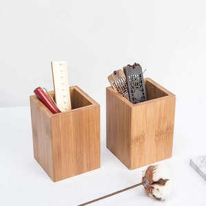 Portalápices y Organizador de Escritorio Apilable de Madera Natural Sostenible, Diseño Moderno para un Escritorio Ordenado, Organizador de Papelería de Oficina - Product Image 3