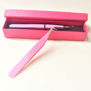 Pinces à épiler pour extensions de cils en acier inoxydable de haute qualité, pointe pointue, pointe en fibre, prix bas, marque privée, outil de beauté, utilisation en salon - Product Image 1