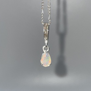 Handmade Alloy Children's Small <b>Opal</b> Vintage Fashion Engagement Silver Plated Multi Fire Faceted Charm <b>Pendant</b> - Product Image 4
