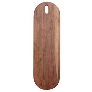 Plateau de service et planche à découper en bois rustique fait main, planche de cuisine décorative avec sangle en cuir véritable, plateau en bois esthétique - Product Image 3