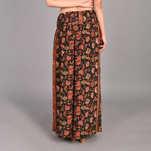 Pantalon Palazzo Indo Western multicolore Art Silk Sari pour femme - Product Image 4