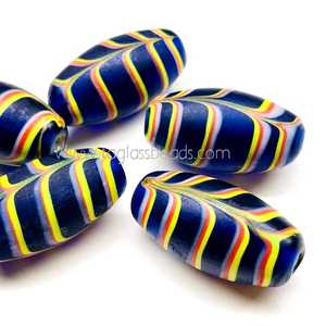 16 cuentas de lámina de plata moteadas de color azul Oliva, cuentas de vidrio de Murano ovaladas metálicas, joyería de moda de la India - Product Image 4