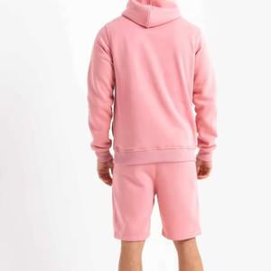 OEM personnalisé poids lourd décontracté 100% coton survêtements deux pièces en détresse broderie Patch Gym Shorts lavage à l'acide à capuche ensembles pour - Product Image 4