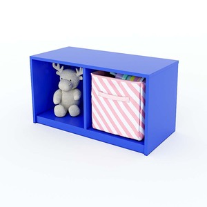 Estantería Preescolar Simple de 2 Compartimentos Hecha de Madera de Caucho Pintada (KGS002) - Product Image 3