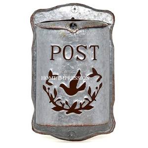 กล่องจดหมายทำจากโลหะสำหรับระเบียงหรือสวนพร้อมฝาเปิดด้านหน้าขนาดใหญ่ทนทานสไตล์บ้านไร่โบราณ - Product Image 5