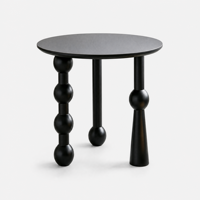 Table basse ronde en bois massif de style français vintage L901 #   Pour salon, petit appartement, balcon, design mi-siècle