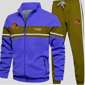 ชุดวอร์มเล่นฟิตเนส2ชิ้นของผู้ชายชุดออกกำลังกายผ้าฟลีซเทอร์รี่ระบายอากาศได้น้ำหนักเบาพิมพ์ลาย - Product Image 2