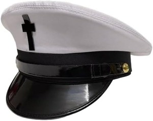 Sombrero de Capitán Negro de la Orden Templaria Masónica, Tipo de Tela 100% Poliéster, Instrucciones de Cuidado: Solo Limpieza en Seco - Product Image 2