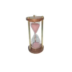 Reloj de arena con temporizador de arena de latón náutico con brújula marítima Mesa de artículo de metal promocional Artículo de latón Diseño único Buena calidad - Product Image 1