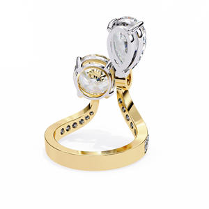 แหวนหมั้นทอง18K สำหรับผู้หญิงแหวนเพชรสำหรับปลูกในห้องทดลองหรูหราได้รับการรับรองว่าเป็นลูกแพร์และได้รับการรับรองจาก IGI ทรงกลม - Product Image 4