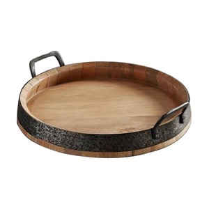 Esmalte impreso diseño multiusos usado de alta calidad bandeja de madera comida desayuno aperitivos Bandejas para servir - Product Image 4