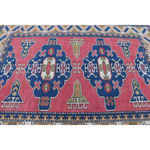 Grand tapis turc vintage 5,6x7,8 pi (170x237 cm), tapis Ikat rouge - Product Image 5