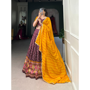 Reday to wear Lehengha saree Bollywood Party Wear Indian Pakistani New tussar silk Wedding Designer Free Delivery Worldwide - Product Image 4