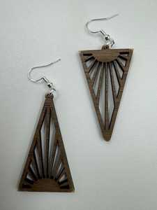 Pendientes de gota de madera geométricos personalizados de Estilo Vintage étnico al por mayor pendientes de madera naturales elegantes de moda para mujeres y niñas - Product Image 4