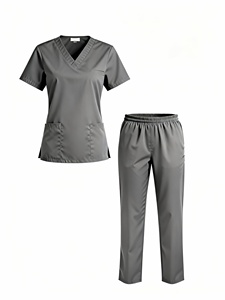 Uniforme médical de qualité supérieure en gros, col en V, tenue de travail pour infirmières, ensemble de blouses médicales à manches courtes pour l'été, blouses d'hôpital - Product Image 4
