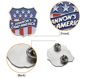 Pin kerah bendera Amerika kualitas tinggi aksesori pakaian lencana logam desain khusus