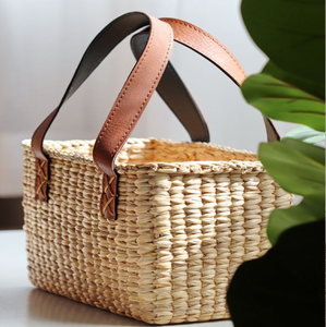 Petit panier porte-monnaie/panier avec anse marron vente en gros - Product Image 1