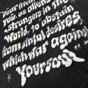 100% algodón, camiseta para hombre, ajuste holgado estampado recortado Boxy Raw Hem Cut Edge Us Size camisetas para camiseta lisa impresión personalizada - Product Image 5