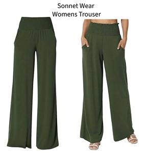 Pantalons longs pour femmes, taille haute, coupe ample, décontractés, avec poche - Product Image 1