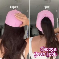 Casquette de baseball pour femme avec logo brodé OEM, cheveux naturels, sans dos, trou pour queue de cheval, fermeture élastique