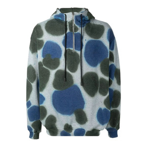 Sudadera con capucha de lana con estampado personalizado al por mayor para hombre, jersey con patrón de camuflaje abstracto con media cremallera y capucha con cordón, ropa de calle - Product Image 1