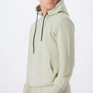 ชุดวอร์มผู้ชายแบบ 2 ชิ้น ผ้าฟลีซคอตตอน 100% สำหรับฤดูหนาว  แบบเรียบง่าย  สามารถปรับแต่งได้  ประกอบด้วยเสื้อฮู้ดดี้และกางเกงจ็อกเกอร์  ชุดกีฬา - Product Image 2