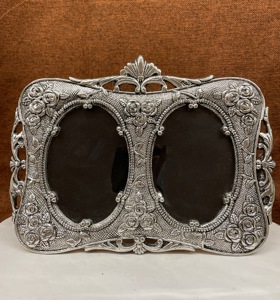 Nouvel arrivage cadre photo décoratif plaqué argent, longue durée, fait à la main, 7 pouces pour deux Photos, logo de marque, cadre photo - Product Image 2