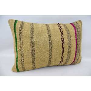 Premium Beige Kantha Patchwork Laine Oreiller 16x24 Pouces De Luxe Vintage Moelleux Tissé Motif Portable Literie Anneau Carré Caractéristiques - Product Image 2