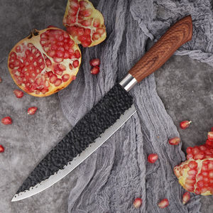 Venta al por mayor personalizado de alta calidad OEM ODM servicio de acero de Damasco cuchillo de hoja negra de acero inoxidable Chef cuchillo de cocina mango de madera - Product Image 6