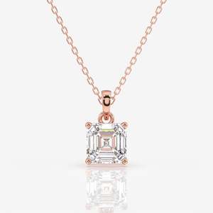 จี้เพชรโมอิสซาไนต์ทรงแอสเชอร์คัทแบบเม็ดเดี่ยว - Product Image 5