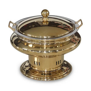 Polished <b>golden</b> chafing dish food warmer with lid Perfect for elegant buffets & event serving - Product Image 1