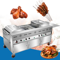 Rôtissoire à poulet au gaz commerciale en acier inoxydable, machine à griller BBQ, cuisinière au gaz GPL/gaz naturel pour la restauration