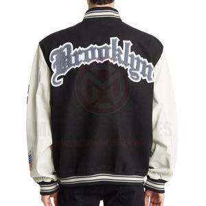 Veste universitaire unisexe de fabricant OEM, broderie en chenille, logo personnalisé, style streetwear, manteau de baseball d'hiver, imperméable et chauffant - Product Image 3