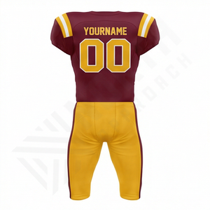 Ensemble de maillot de football américain personnalisé à col en V pour club de jeunes, en tissu polyester, imprimé par sublimation, compression, performance - Product Image 2